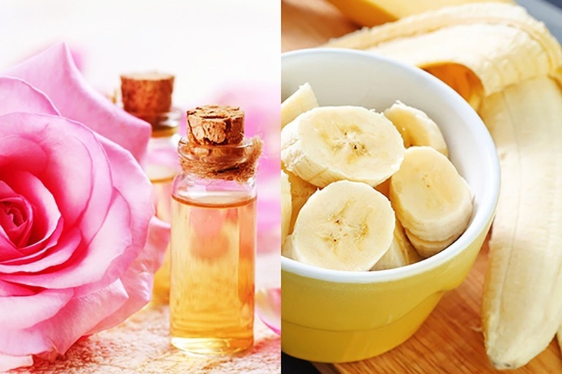 Mặt nạ xóa nếp nhăn vùng mắt chuối chín và nước hoa hồng