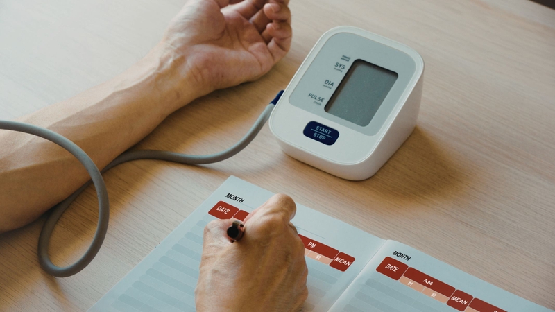 Kết quả hiển thị gồm huyết áp tâm thu (SYS), huyết áp tâm trương (DIA) và nhịp tim (PULSE)