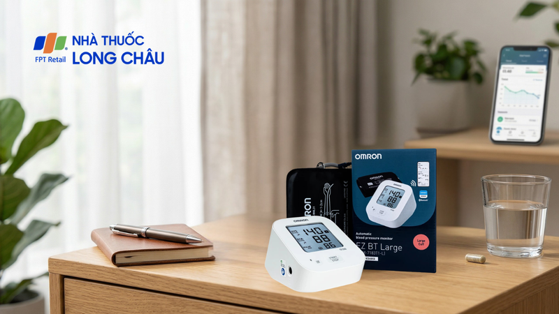 Omron EZ BT Large HEM 7183T1-L có kết nối Bluetooth, hỗ trợ theo dõi dữ liệu trên điện thoại