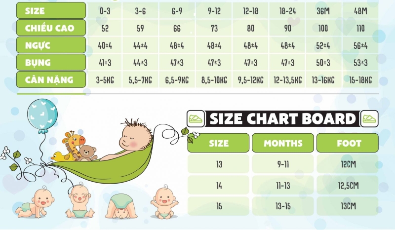 Mẹ nên mua đồ cho trẻ sơ sinh size nào là phù hợp 6