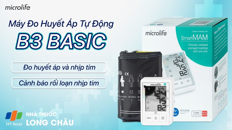 máy đo huyết áp Microlife B3 Basic chính hãng giá rẻ