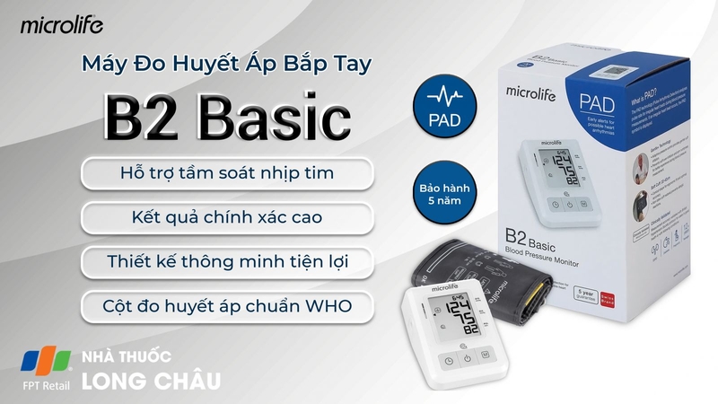 Máy Đo Huyết Áp Bắp Tay Microlife B2 Basic chính hãng giá rẻ