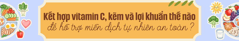 Kết hợp vitamin C, kẽm và lợi khuẩn thế nào để hỗ trợ miễn dịch tự nhiên an toàn?