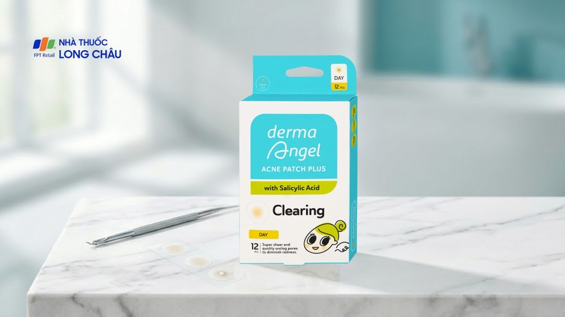 Miếng dán mụn ban ngày Derma Angel Plus (12 miếng)