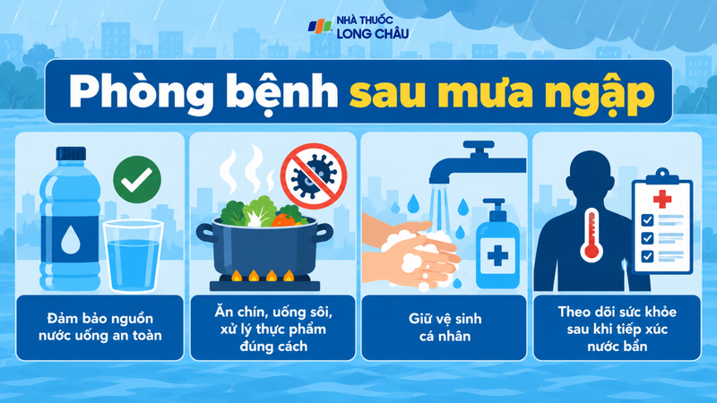 Phòng bệnh sau mưa ngập bằng những việc đơn giản