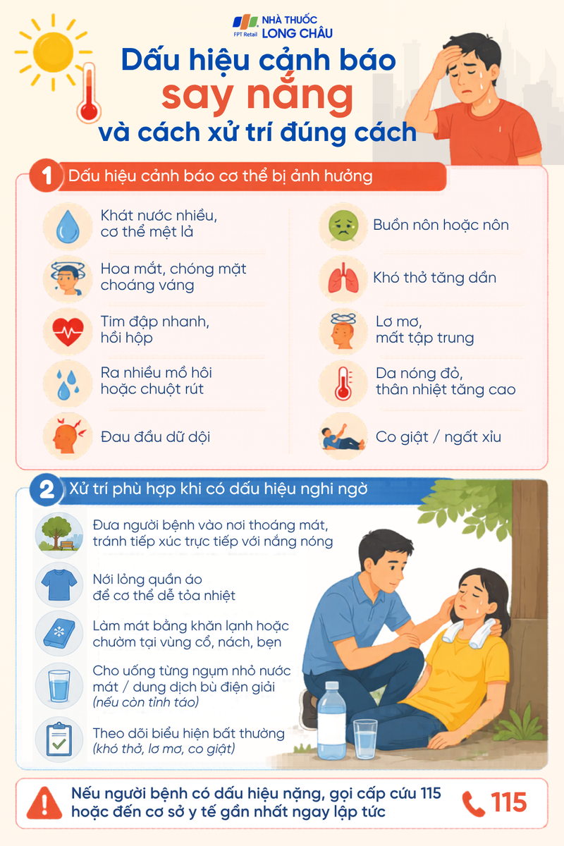 Dấu hiệu cảnh báo say nắng và cách xử trí đúng cách
