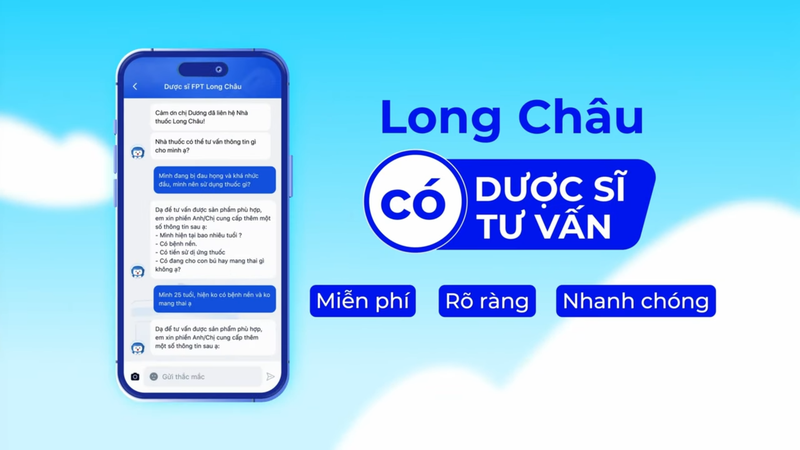 Long Châu có dược sĩ tư vấn và tổng đài hỗ trợ