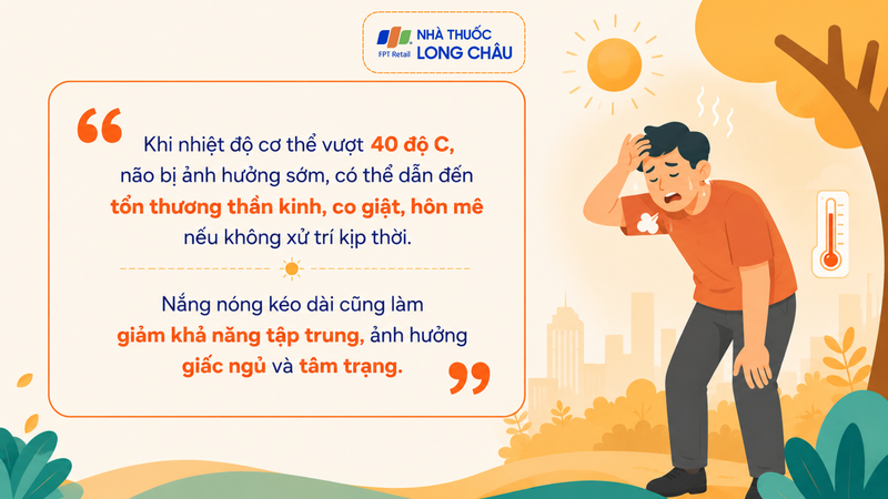 Nắng nóng kéo dài có thể khiến não bị ảnh hưởng sớm khi thân nhiệt vượt ngưỡng an toàn