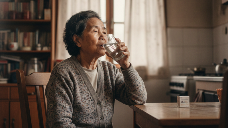 Nên đứng hoặc ngồi thẳng và uống thuốc với một cốc nước khoảng 150 - 200 ml