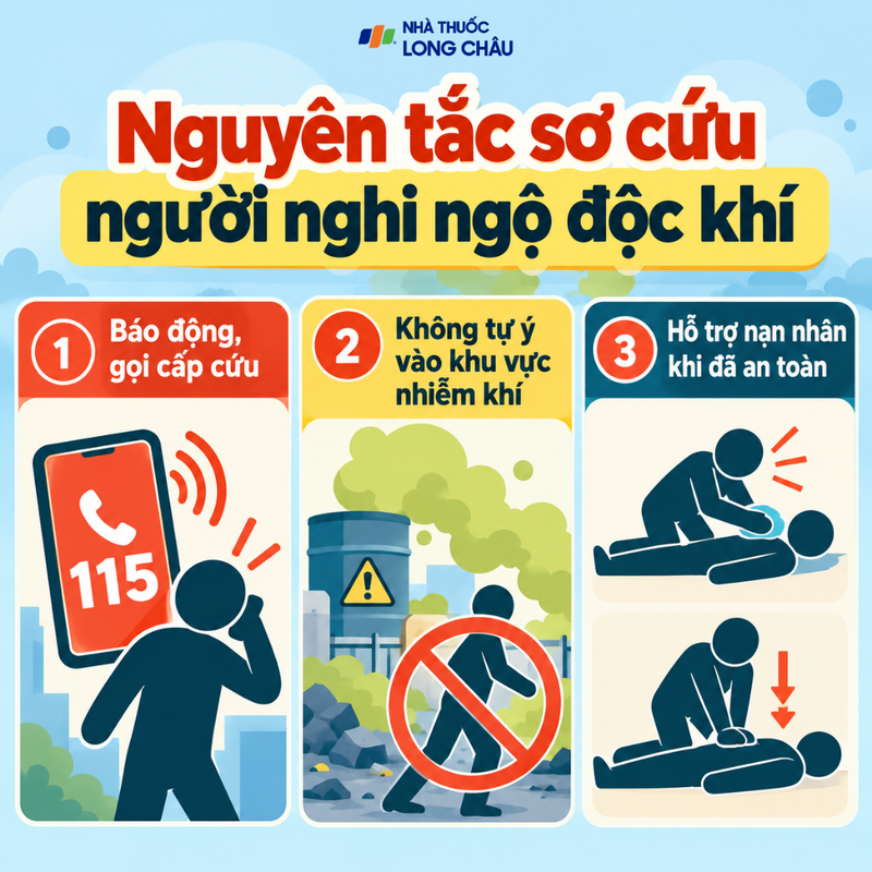 Nguyên tắc sơ cứu người nghi ngộ độc khí