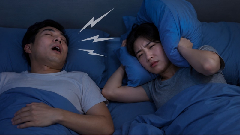 Ngủ cạnh người ngáy thường xuyên có thể làm gián đoạn giấc ngủ