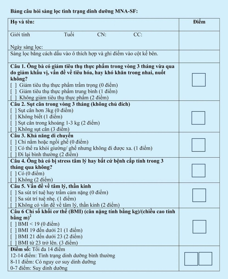 Cách nhận biết người cao tuổi có suy dinh dưỡng không 2