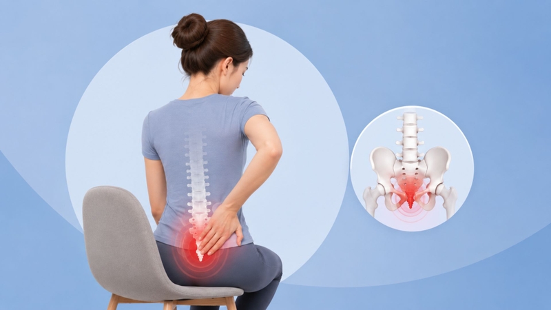 Đau xương cụt thường gây cảm giác đau âm ỉ hoặc đau nhói ở vùng cuối cột sống gần hậu môn, đôi khi lan xuống mông hoặc khe mông
