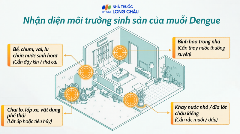 Nhận diện môi trường sinh sản của muỗi Dengue