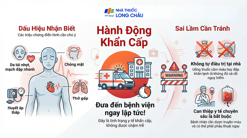 Dấu hiệu sốc mất máu cần được nhận diện kịp thời và đưa bệnh nhân đến bệnh viện