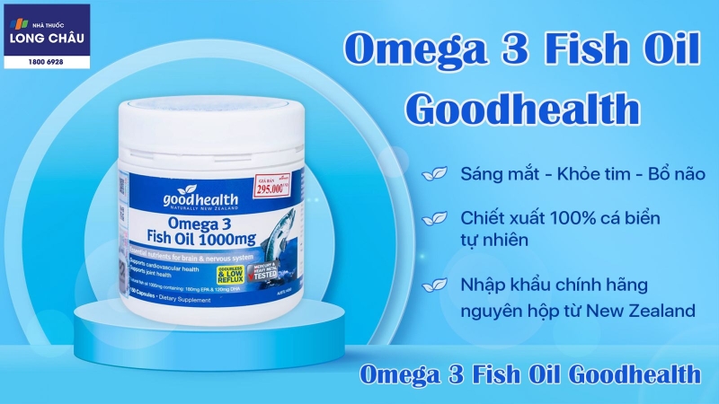 Omega-3 Fish Oil 1000mg Goodhealth bổ sung Omega - 3 cho sức khỏe tim mạch và não bộ