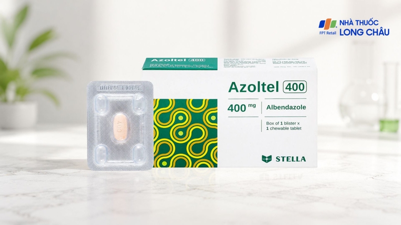 Azoltel dạng viên nhai dùng nhai, nuốt hoặc nghiền và trộn với thức ăn