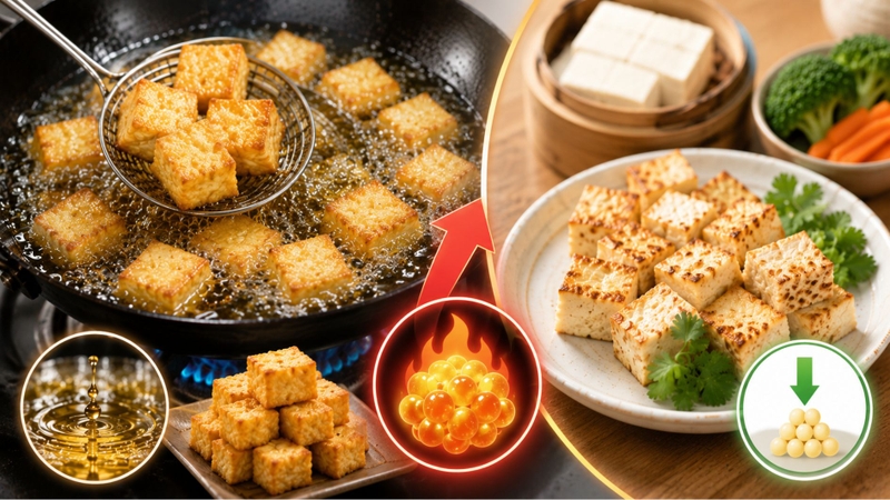 Các món đậu phụ chiên ngập dầu có thể làm tăng đáng kể lượng calo