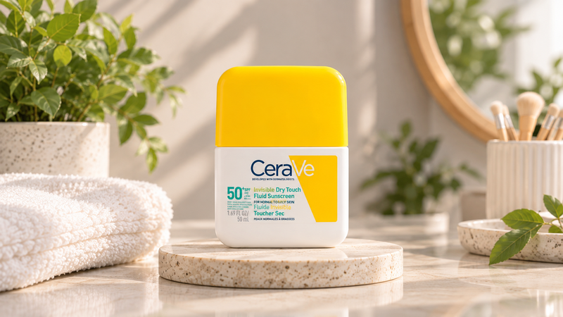 CeraVe Invisible Dry Touch Fluid Sunscreen Spf 50+ Pa++++ có kết cấu mỏng nhẹ, thấm nhanh
