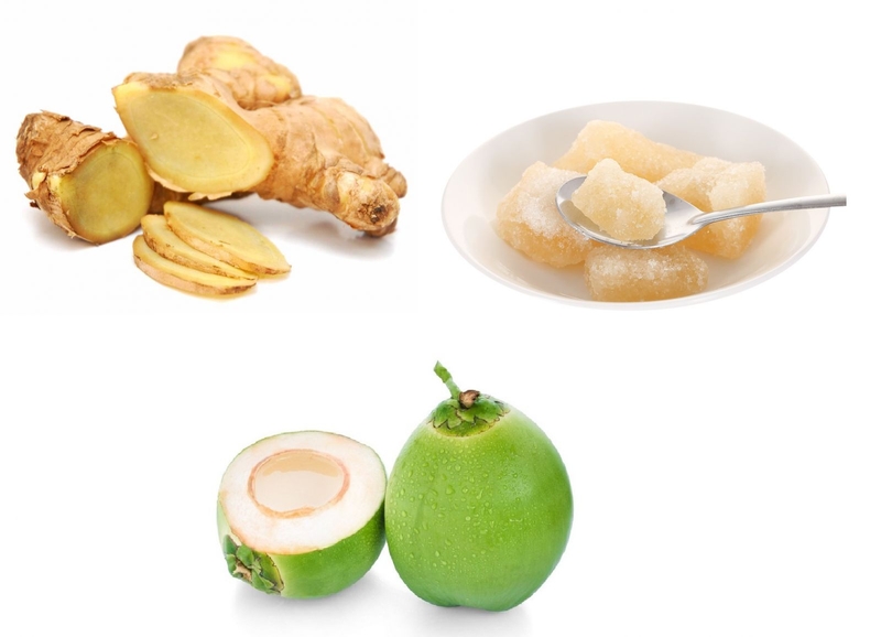 nước dừa gừng đường phèn 1