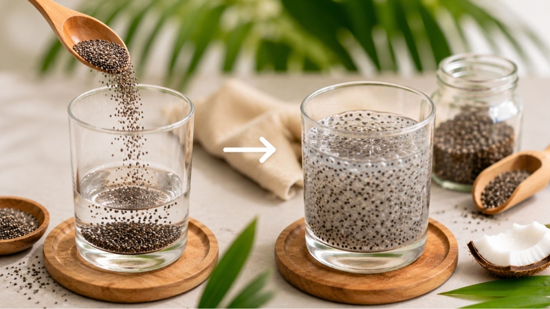 Nên ngâm hạt chia trong nước trước khi uống