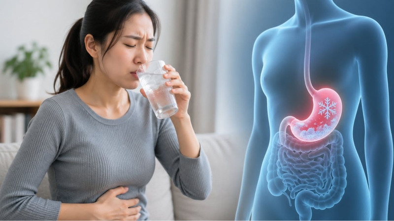Nước quá lạnh có thể gây khó chịu ở người có hệ tiêu hóa nhạy cảm