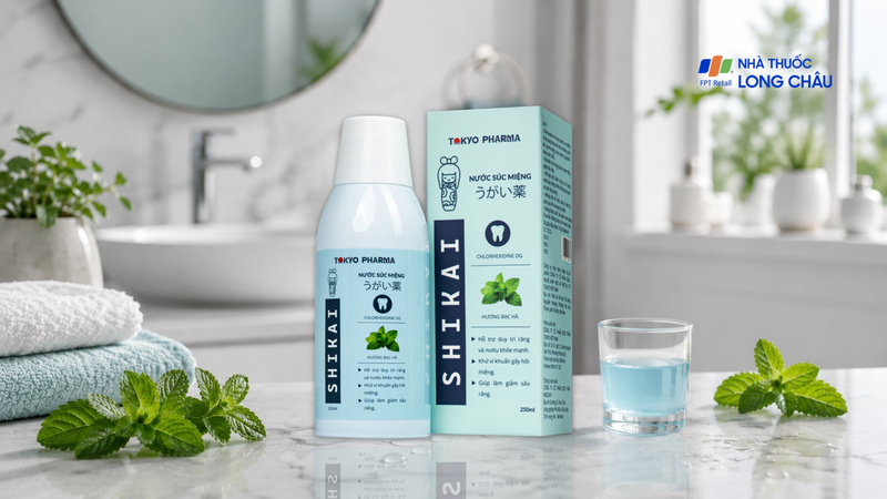 Nước súc miệng Shikai Tokyo Pharma hương bạc hà