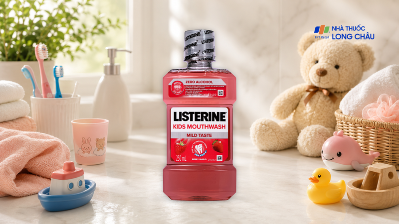 Nước súc miệng Listerine Kids Mouthwash Mild Taste Berry Shield