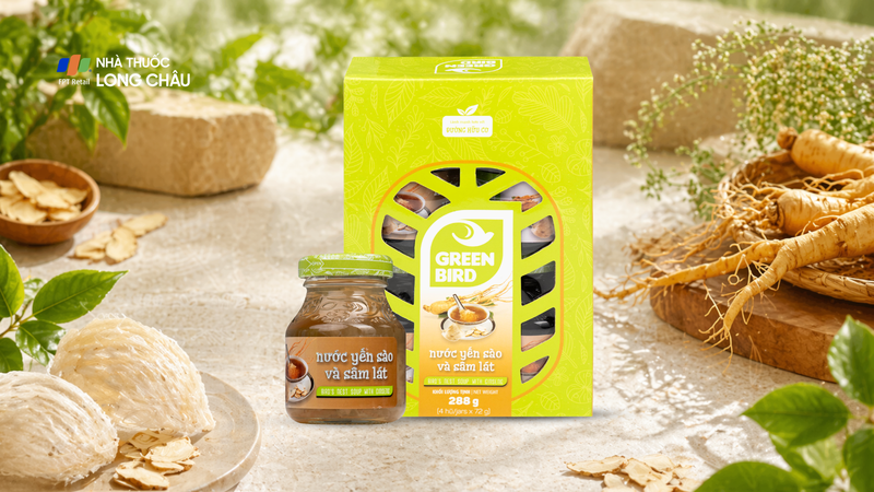 Nước yến sào và sâm lát Green Bird