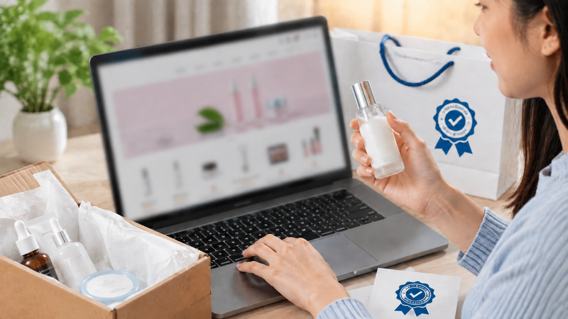 Ưu tiên mua mỹ phẩm từ website chính thức hoặc gian hàng chính hãng uy tín