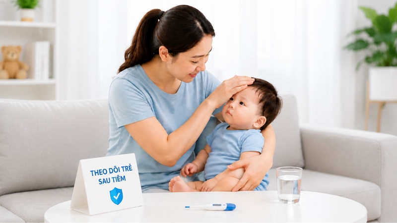 Phụ huynh cần theo dõi sức khỏe trẻ sau khi tiêm chủng