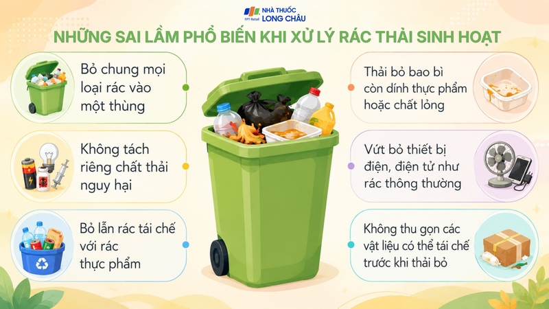 Những sai lầm phổ biến khi xử lý rác thải sinh hoạt