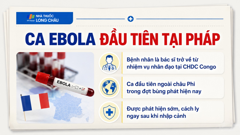 Ca mắc Ebola đầu tiên được ghi nhận trên lãnh thổ Pháp