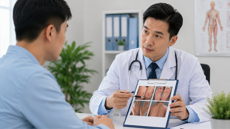 Chẩn đoán phân biệt cần được thực hiện bởi bác sĩ chuyên khoa