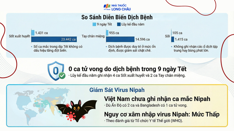 Tình hình bệnh truyền nhiễm trong 9 ngày Tết