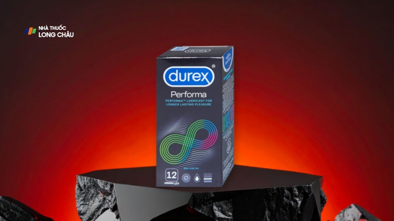 Bao cao su Durex Performa chứa benzocaine 5%, hỗ trợ kéo dài thời gian quan hệ