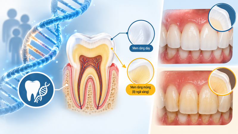 Răng đổi màu có thể do yếu tố di truyền