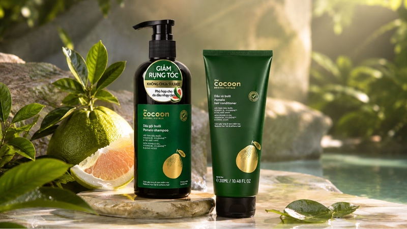 Kết hợp với dầu xả Cocoon bưởi giúp tăng hiệu quả chăm sóc tóc