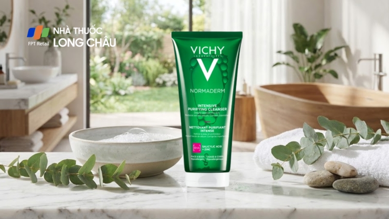 Vichy Normaderm Phytosolution làm sạch sâu, loại bỏ dầu thừa và bụi bẩn hiệu quả