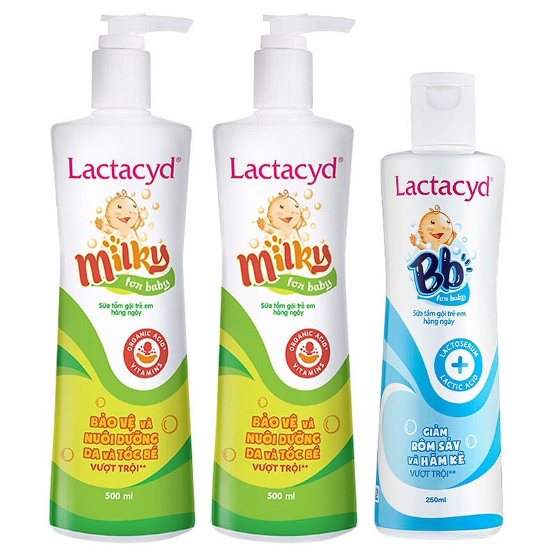 Sữa tắm Lactacyd có 2 dòng sản phẩm là sữa tắm Lactacyd BB và sữa tắm Lactacyd Milky