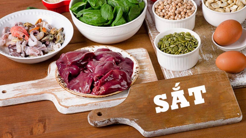 Thực phẩm có chứa nhiều chất sắt