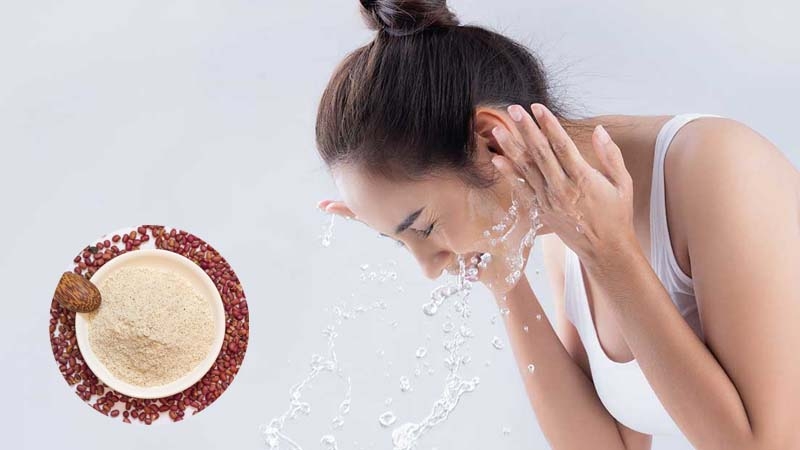 Có thể áp dụng rửa mặt hoặc đắp mặt nạ với bột đậu đỏ tuần 2-4 lần