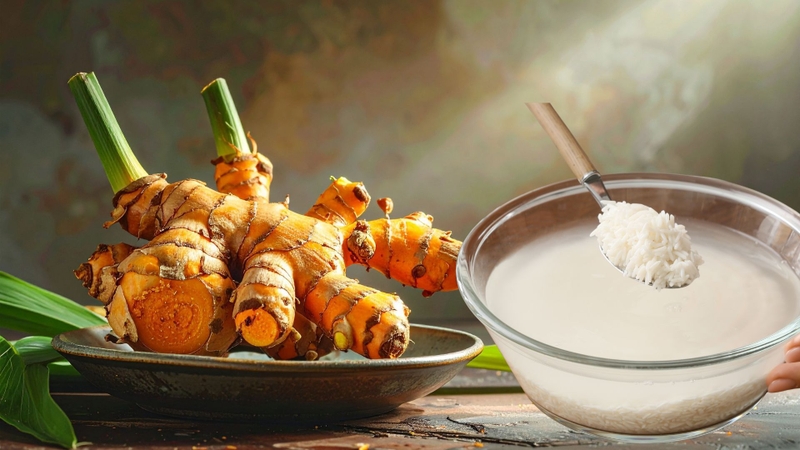 Nước vo gạo và nghệ có khả năng kháng viêm và hỗ trợ làm mờ thâm hiệu quả