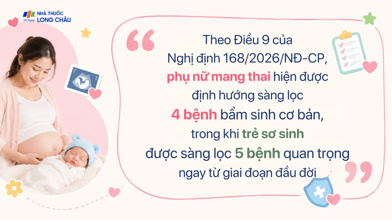 Nghị định 168 quy định được khám và thực hiện các phương pháp sàng lọc trước sinh và sơ sinh với một số bệnh