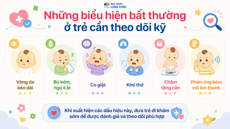 Trẻ có thể xuất hiện những biểu hiện bất thường