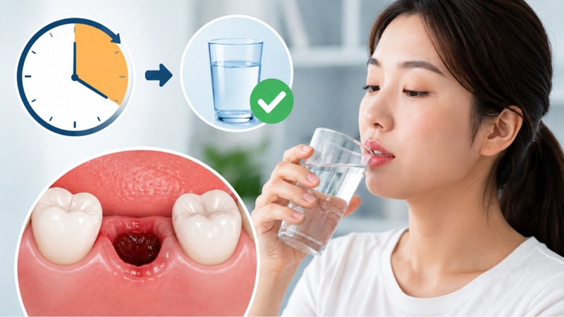 Sau khi nhổ răng bao lâu thì được uống nước?