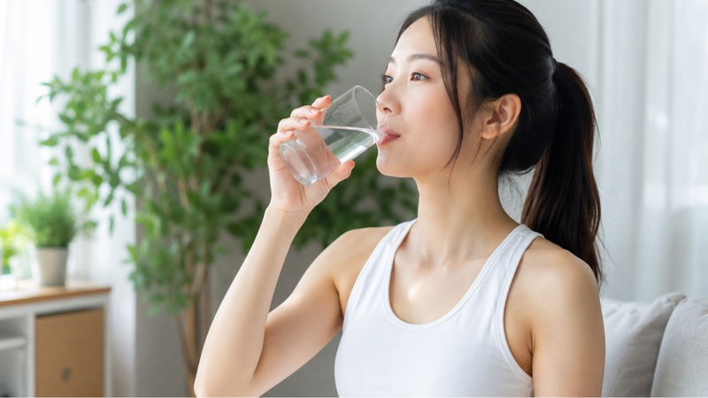Nên uống nước từng ngụm nhỏ
