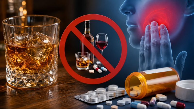 Rượu có thể tương tác với thuốc được kê sau khi nhổ răng