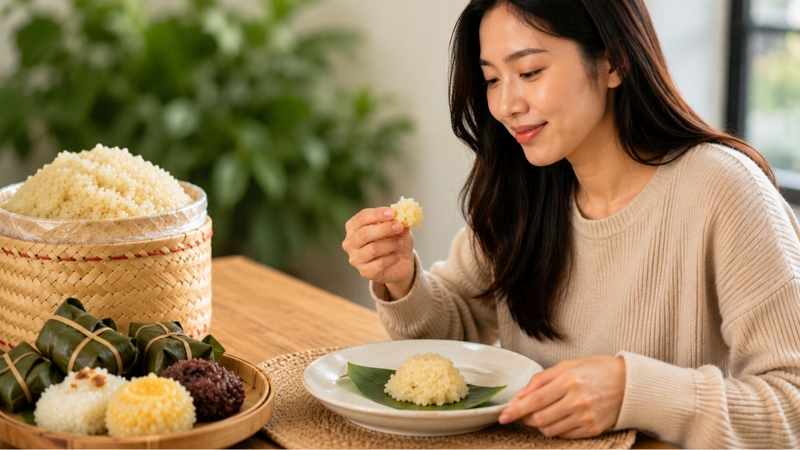 Nên bắt đầu ăn đồ nếp với khẩu phần nhỏ