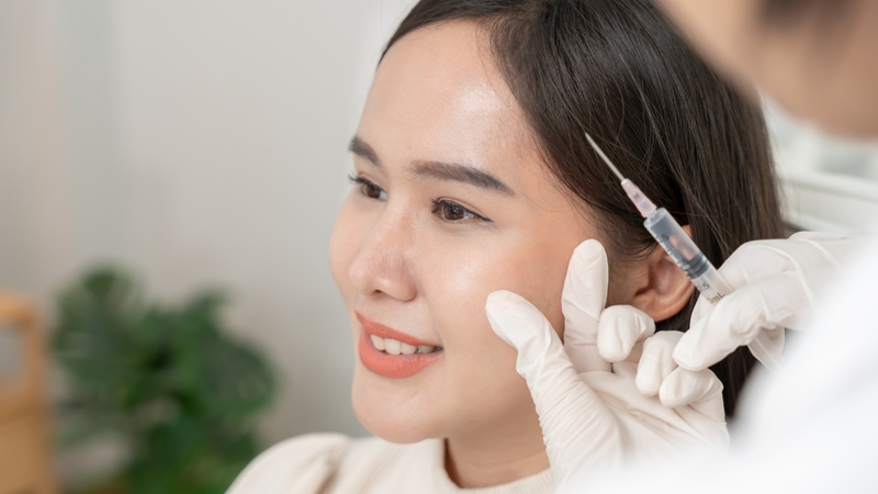 Tiêm chất làm đầy có thể được sử dụng để nâng vùng sẹo lên ngang với bề mặt da xung quanh